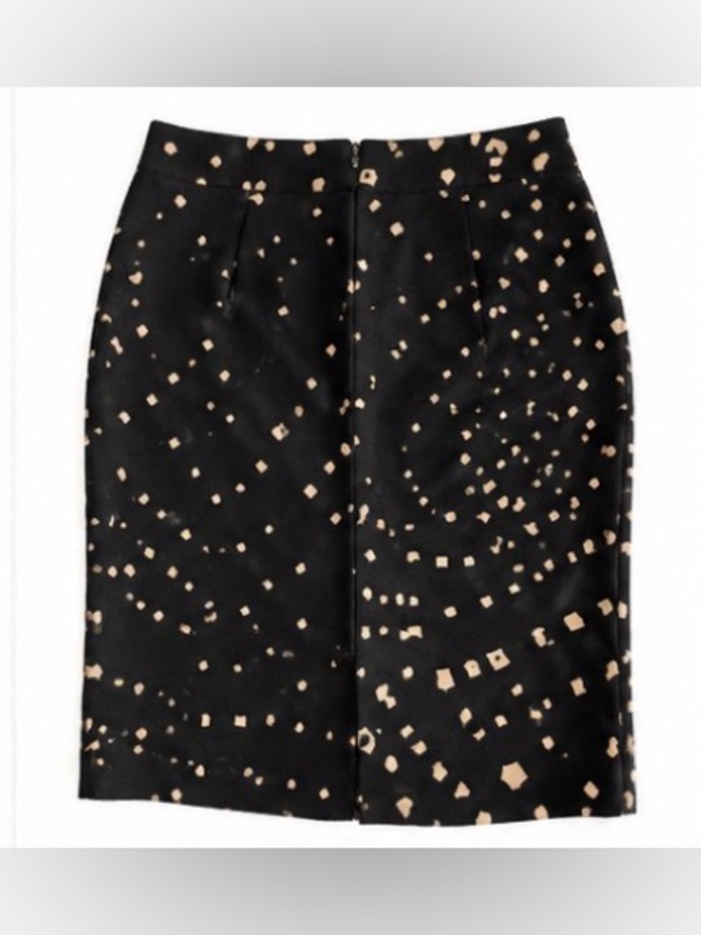🆕 [Trina Turk] Black & Beige Geometric Print Lined Pencil Skirt Sz 0